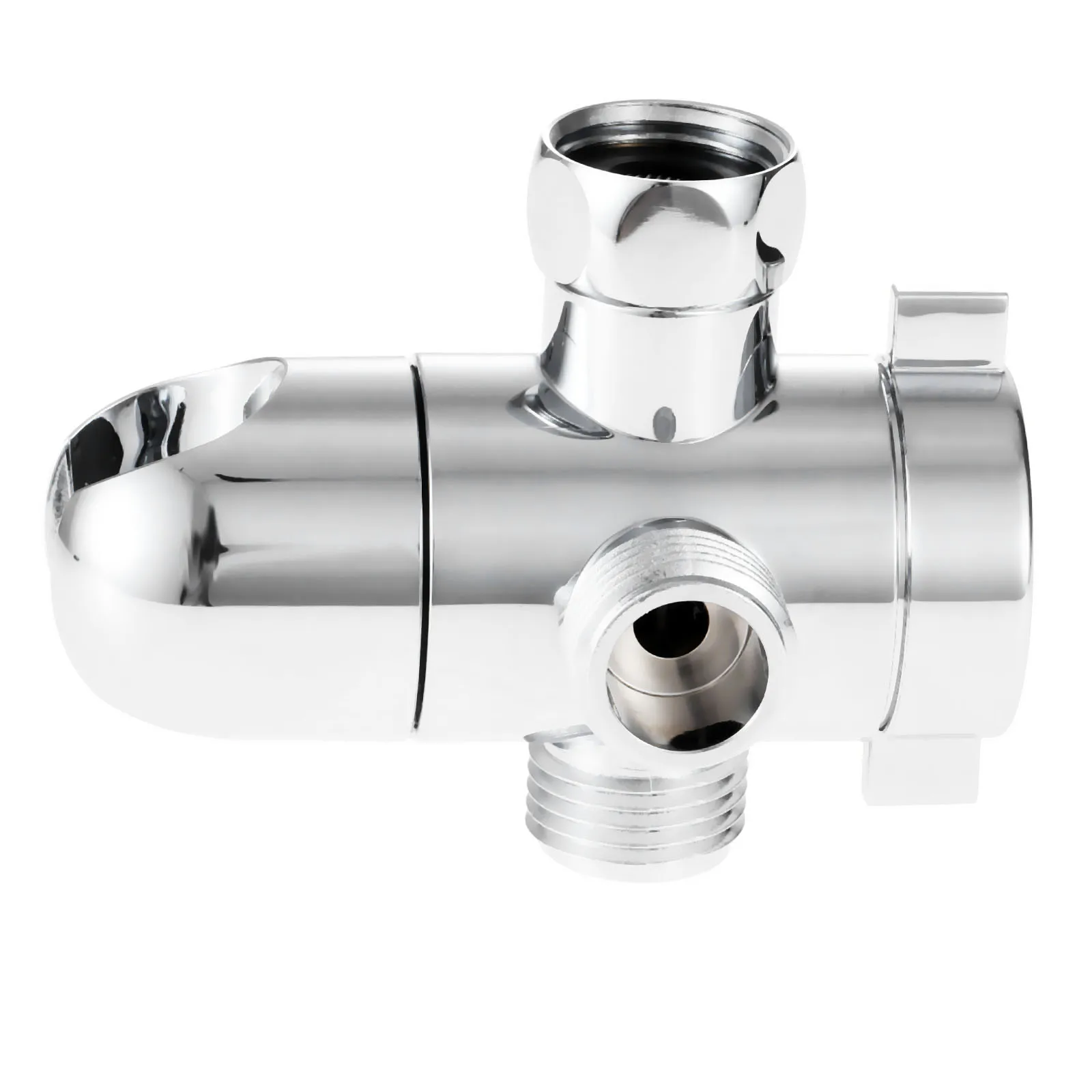3 Way Shower Head Holder Water Saving Diverter Silver Polished Chrome Wall Mounted Shower Valve Fix Bracket