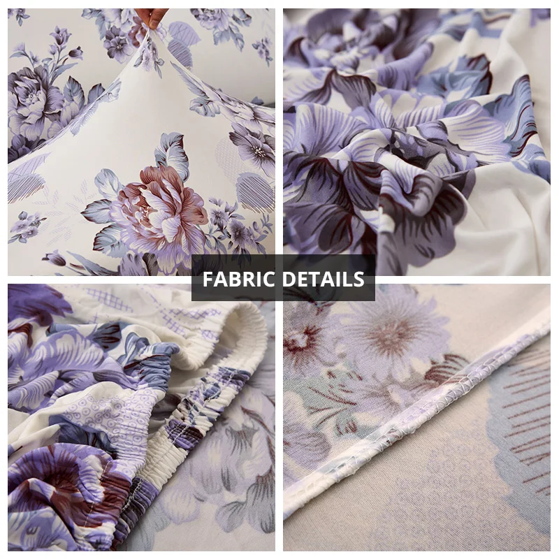 Floral Pattern Spandex Stretch Chair Covers - Universal Dining Chair Seat Covers - Parson Chair Slipcovers for Home Decor (CHC001) image 5