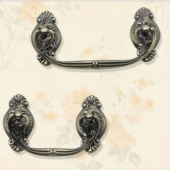 

96mm shaky ring drawer handles Bronze kitchen cabinet pulls antique zinc alloy dresser cupboard handles pulls knobs