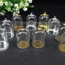 10 компл./лот-25*38 мм колокольчик форма трубки прозрачная стеклянная бутылка с пузырьками& лоток& Верхний соединитель-для DIY Ожерелье Аксессуары Поиск