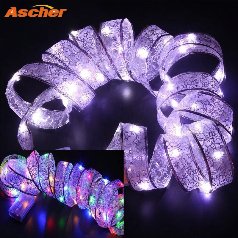 4M 40leds LED Christmas Holiday Light Lace Bow Ribbon String Lights Home Garden Party Xmas Tree