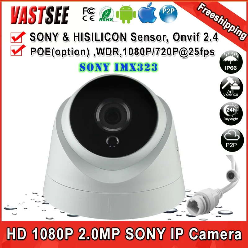 

Full HD 1080P IP camera ONVIF2.4 POE ONVIF indoor Plastic room dome CCTV security Support Phone Android IOS camaras de seguridad