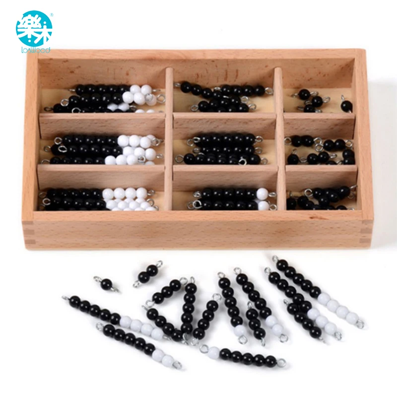 

Montessori Educational Wooden Toy Black and White Checker Board Beads Math Toys Early Childhood Preschool Training Learning Toys