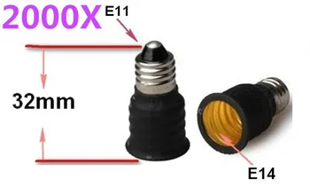 

2000pcs E11 to E14 LED socket adapter Led Light Lamp Bulb Holder converter Free Shipping With Tracking No.