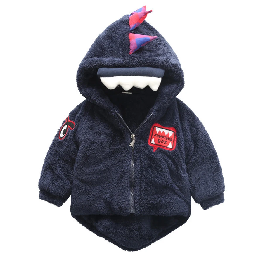 Baby Boys Dinosaur Coat Winter Jackets Velvet Cartoon Coats Newborn