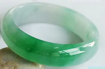 

Green 100% Natural A Jadeite Bead Beads Bangle Bracelet size 60mm AAA