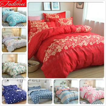 

Lover Rose Red Bedding Set Double Queen King Size Quilt Comforter Duvet Cover Soft Cotton Bed Linens Bedspreads 180x220 200x230