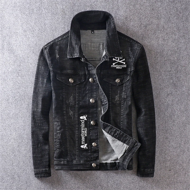 Dropshipping Hip Hop Denim Jackets Men Skulls Print Jeans Coat Streetwear 2019 Spring Autumn Cotton Jacket for Male NV27 Dropshipping Hip Hop Denim Jackets Men Skulls Print Jeans Coat Streetwear 2019 Spring Autumn Cotton Jacket for Male NV27