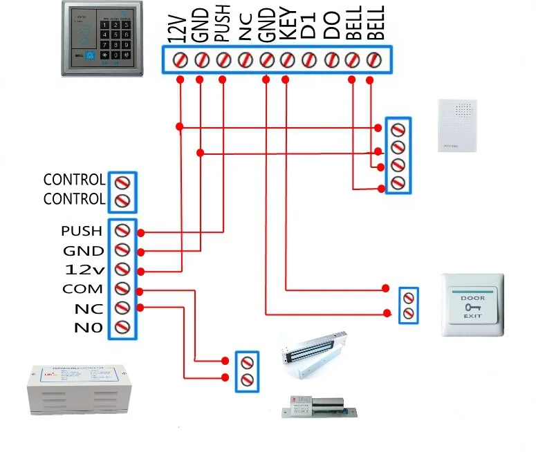 LPSECURITY 60 кг 12 В деревянных дверей ворота Электрический магнитный замок RFID считыватель отпечатков пальцев двери Система контроля доступа