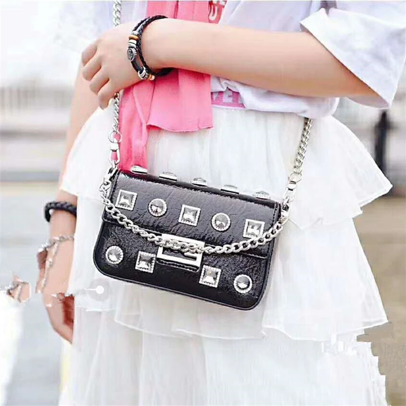 

2019 High-end Full Handmade Texture Gemstone Inlaid Handbag Fashion Chain Shoulder Messenger Bag Mini Bag Women Handbags