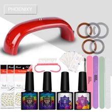 Маникюрный набор солнце Мини УФ-лампа для начинающих Практика ногтевого искусства инструменты DIY УФ маникюрный набор для ногтей любые 2 цвета гель в наборе Набор для лака гель