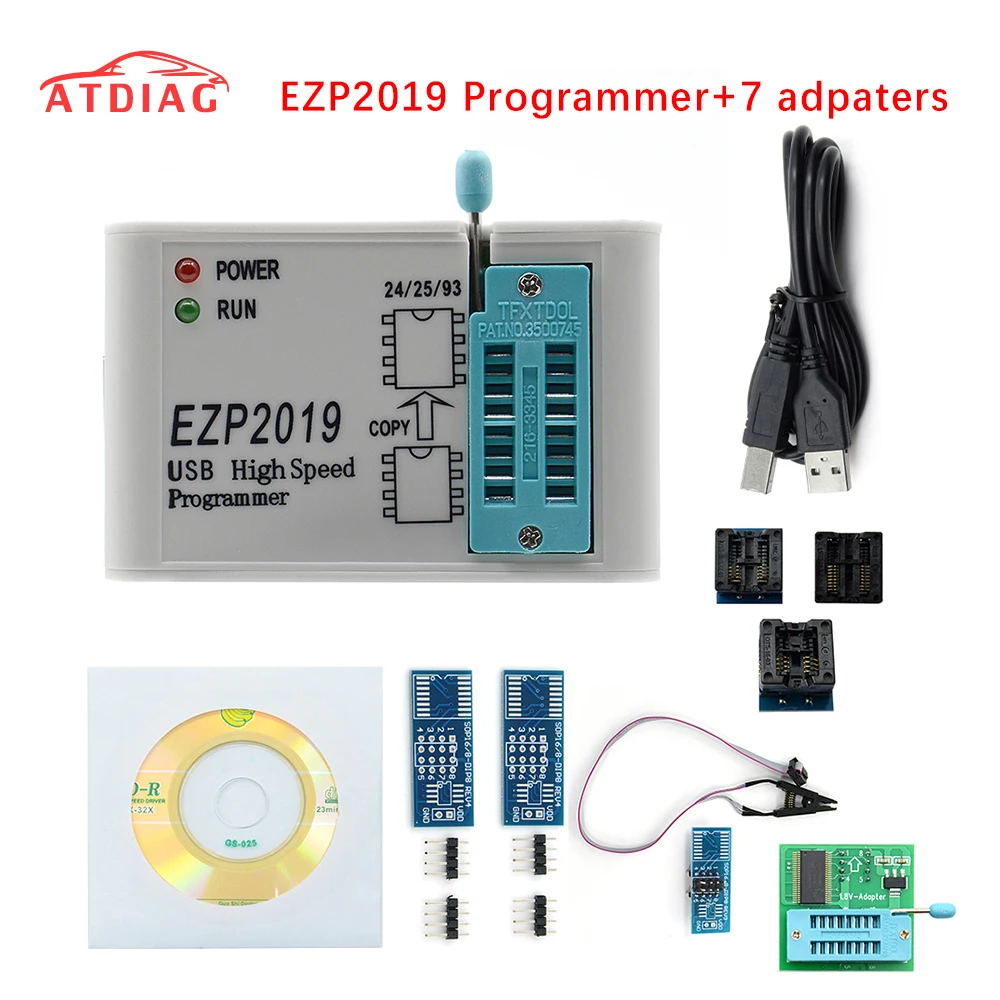 Высокоскоростной USB SPI программатор ezp 2019 EZP2019 + 7dapters Поддержка 24 25 93 EEPROM Flash Bios