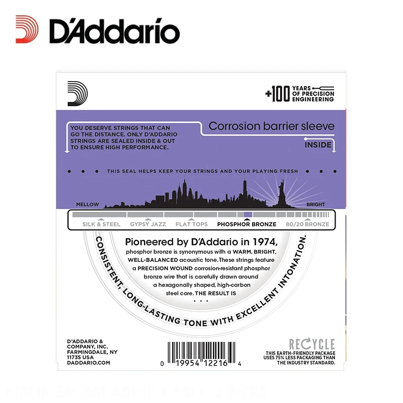 D'Addario EJ26 бронзовые для акустической гитары струны изготовленный на заказ