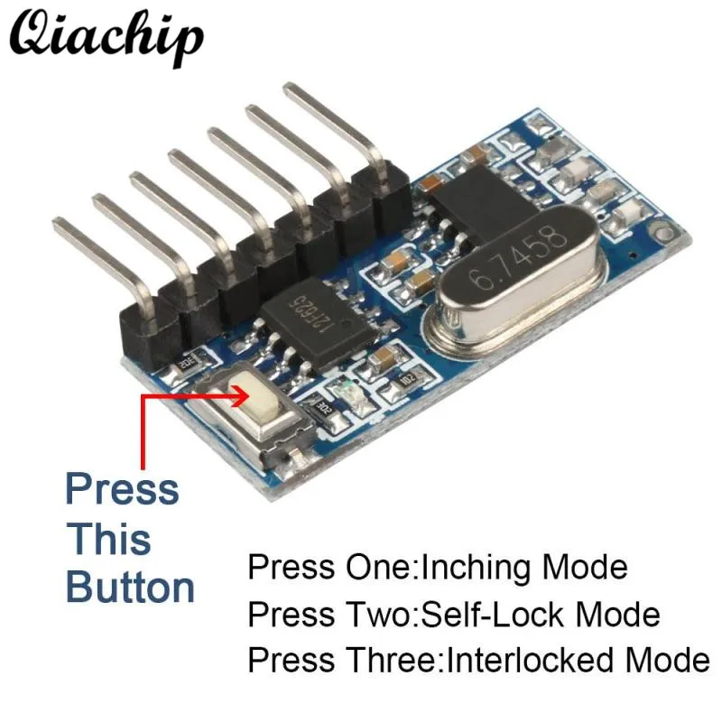 QIACHIP 433Mhz RF Receiver Module Decoder Learning Code Button EV1527