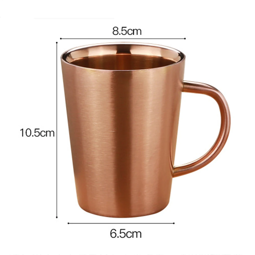 Anti-scalding Portable Home Office Outdoor Insulated Stainless Steel Breakfast Travel Double Layer Cup Mug Coffee With Handle