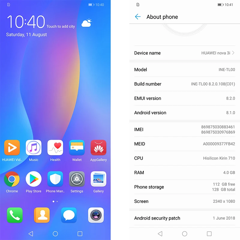 Huawe nova 3i 6G 64G nova3i 6 3 дюйма 4 камеры мобильный телефон Kirin710 Восьмиядерный Android 8 1