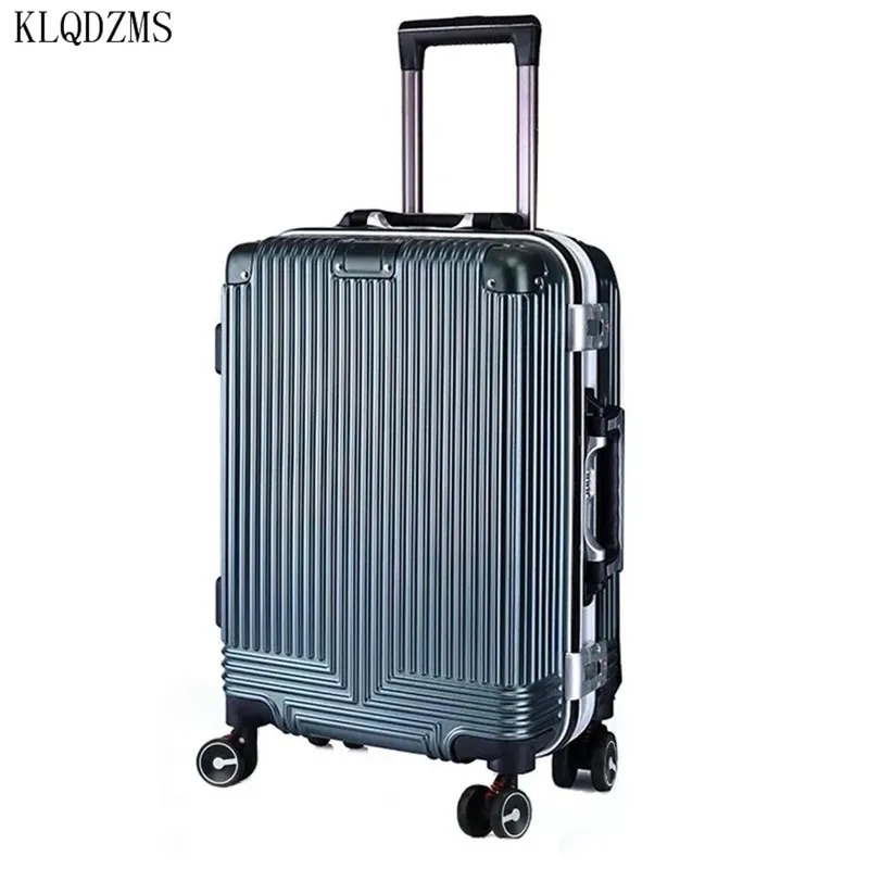 Роскошная Высококачественная алюминиевая рамка KLQDZMS 20/24 дюйма чемодан на