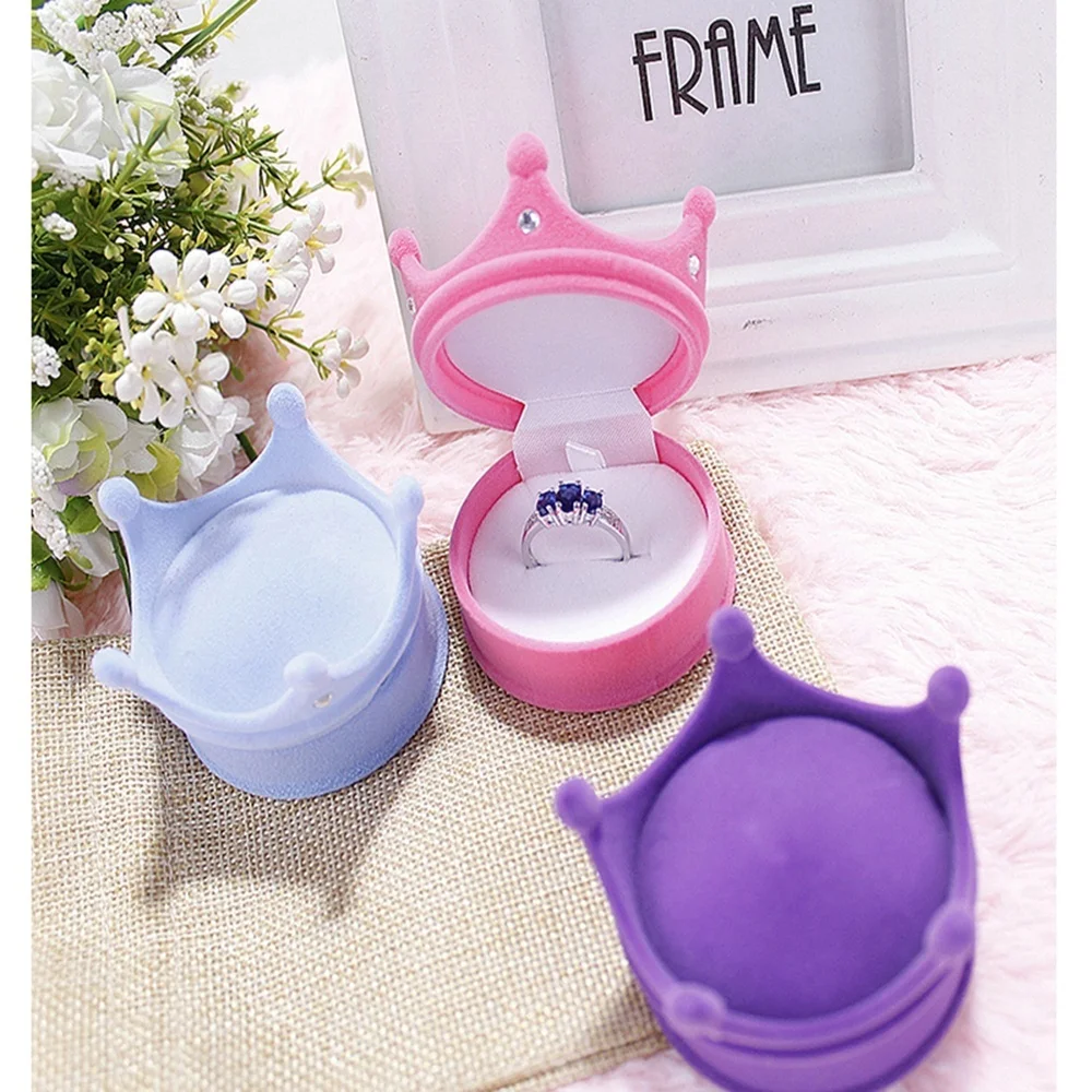 

1Pc Earring Ring Case Organizer Creative Multi-fuction Crown Shell Shape Jewelry Display Storage Box Accessories Foldable Case