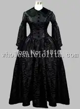 Gothic Black Brocade EuroDress Victorian Dress Cosplay Dress