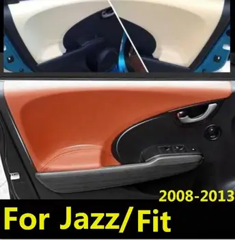

4PCS Microfiber Door Panels Armrest Leather Cover Protective Trim For Honda JAZZ /Fit 2008-2013 Hatchback with Mount Fittings
