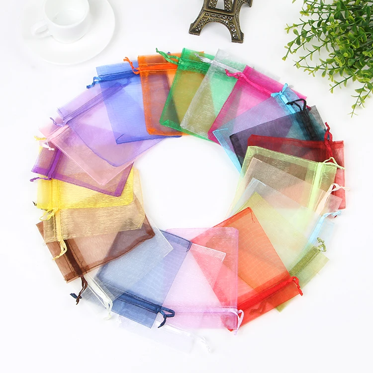 

Wholesale Free FEDEX TNT Shipping 40000pcs/lot 9*12cm Organza Jewelry Display Storage Packaging Pouches Customized Logo Gift Bag