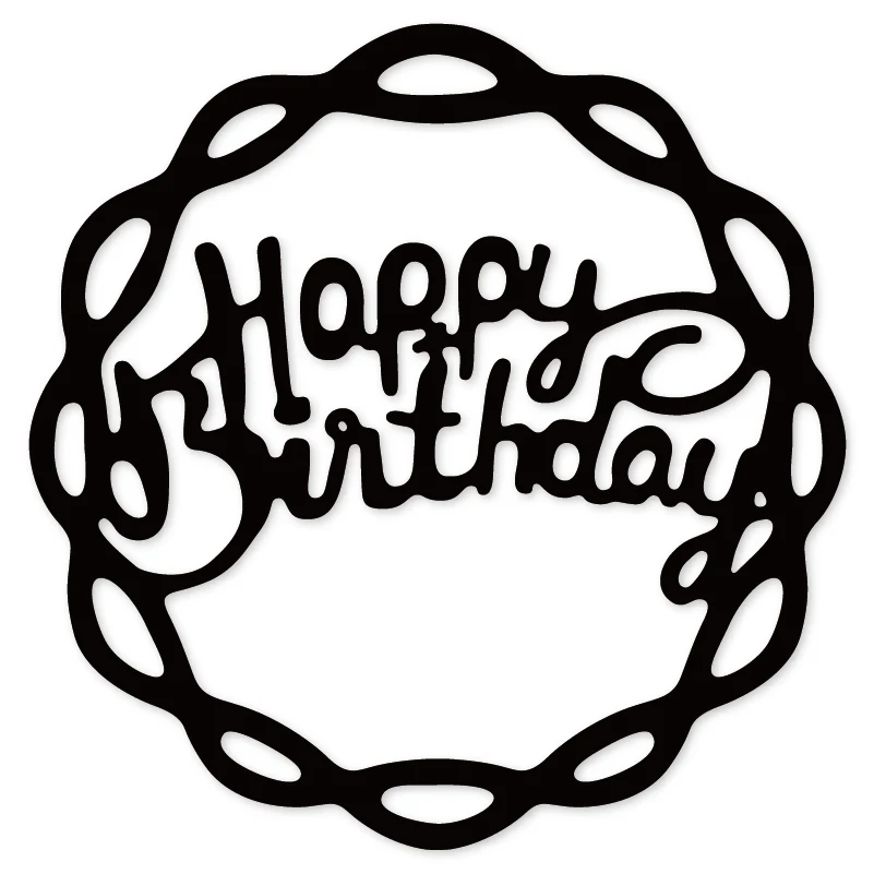 Happy Birthday Chain round frame Metal Cutting Dies Stencil DIY Scrapbooking Photo Album Paper Card Decor Craft Knife mold new | Дом и сад