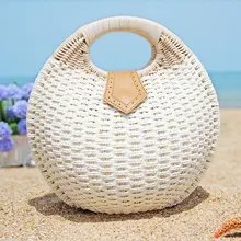 Элегантная плетеная Сумка из ротанга, новые летние пляжные сумки, Соломенная Сумка-тоут для девушек, дамская сумка, корзина для хранения, повседневная сумка на застежке для отдыха