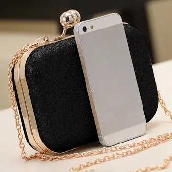 

Women's bling evening party handbag Wedding ball clutch bag with chain Mini Birthday gift Valentine's Day Black