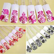Blueness 108 Design Gold Foil Flowers Stickers For Nails 6 Color Metal Bronzing Decal 3D Nail