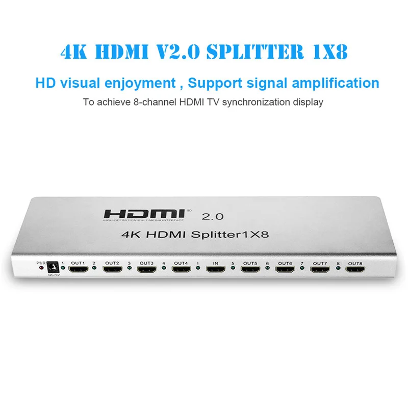 PUZHIJIE 1x8 HDMI 2 0 разветвитель 1 в 8 Выход Разветвитель переключатель Поддержка 4 K/60 HZ