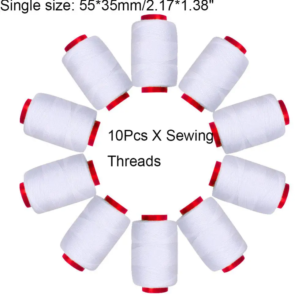 Полиэфирные нитки для вышивки для швейной машины, нитки для рукоделия, нитки для ручного шитья - Цвет: 10Pcs white