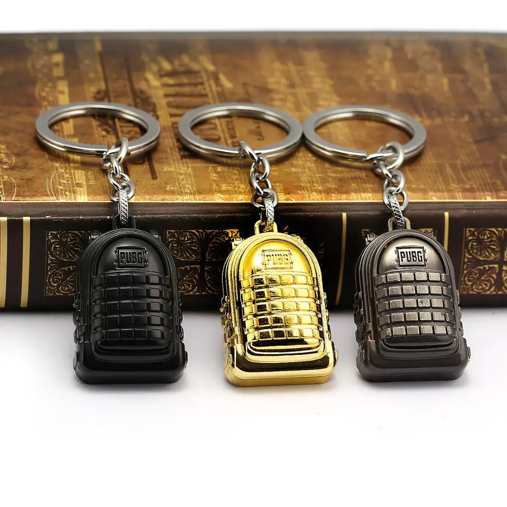 

2019 Hot Jedi Survival Game Bag Keychain PUBG Battleground Level 3 Backpack Playerunknown's Holder Metal Keyring