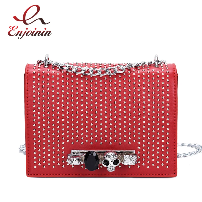 

Fashion Trend Punk Rivet Design Women Pu Leather Shoulder Bag Handbag Crossbody Mini Messenger Bag Female Bolsa Totes Bag Flap