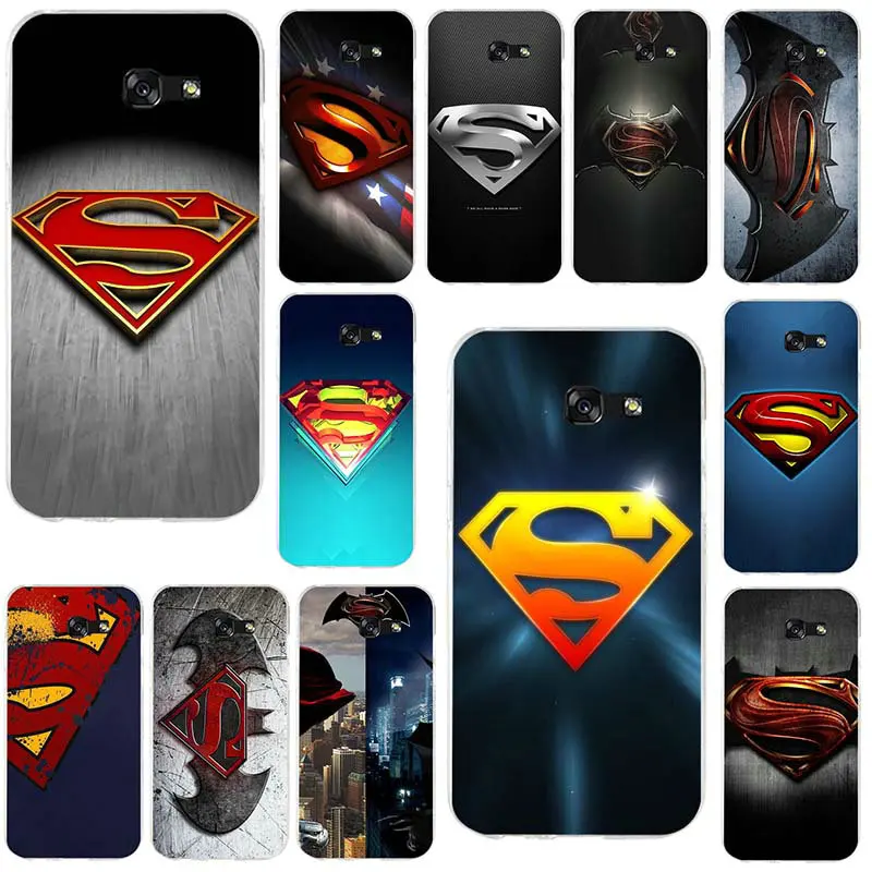 

For Samsung Galaxy A3 A5 A7 J1 J2 J3 J4 J5 J6 J7 2016 2017 2018 Coque Bags Soft Mobile Phone Cases Hot Batman Superman Logo
