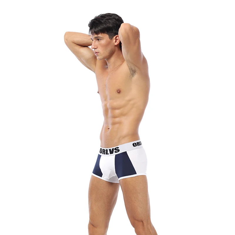 ORLVS брендовая мужская одежда, сексуальные мужские трусы-боксеры, пэчворк, сексуальные хлопковые новые боксеры, мужские шорты, трусы для геев