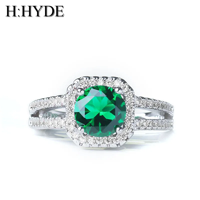 H:HYDE классическое 9 цветов 1Ct AAA CZ камень свадебное кольцо для Wom очаровательное