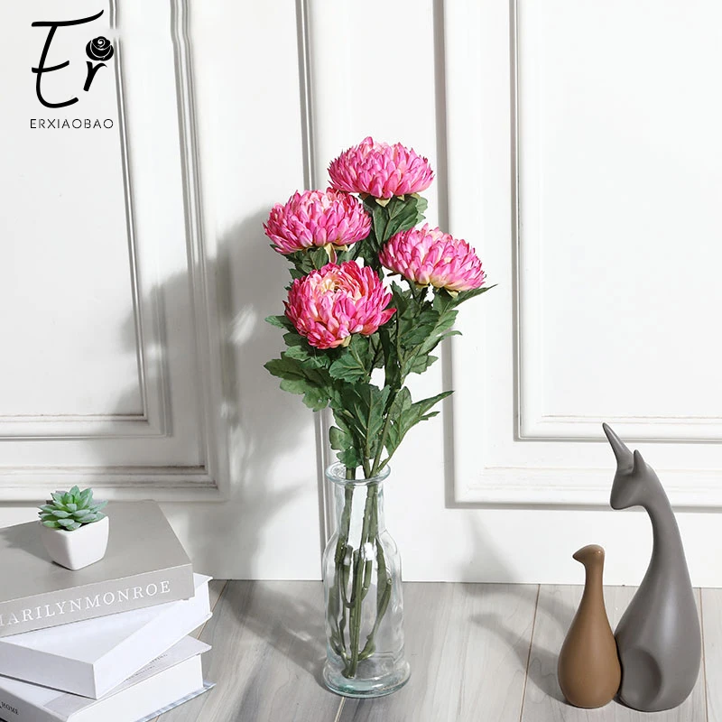 

Erxiaobao High Quality China Aster Callistephus Chinese Chrysanthemum Artificial Flowers Plants for Wedding Home Decoration