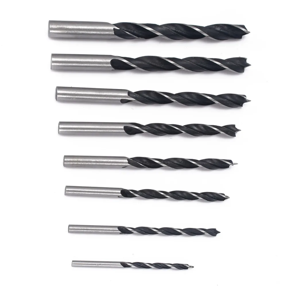8Pcs Twist Drill Bits Set High Carbon Steel Metal Wood Drilling Tools for Woodworking Power Tools 3