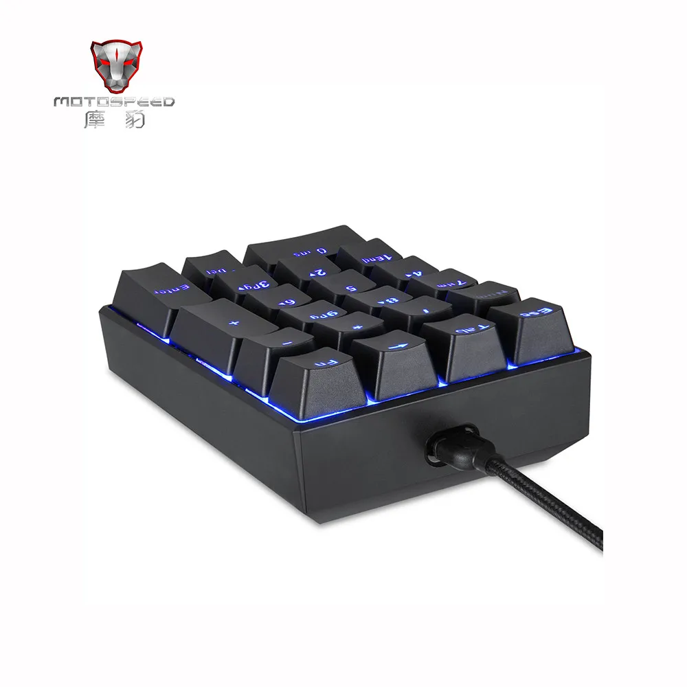MOTOSPEED механическая клавиатура с одной рукой мини Ice Blue светильник Проводная для