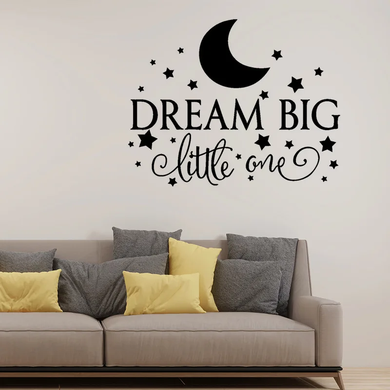 Dream Big Little One motto настенные наклейки для детей детские комнаты домашнее украшение