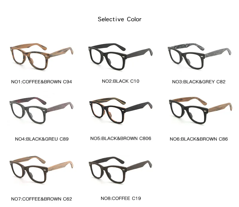 AZB дерево квадратная рамка для очков ретро очки с прозрачными стеклами деревянный рецептурная оптика очки рамки, аксессуары