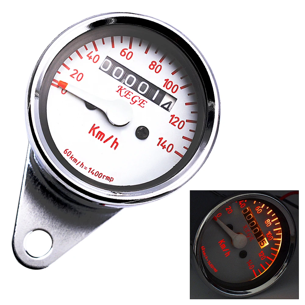 

Universal Motorcycle Speedometer LED Backlit Motorcycle Motorbike Odometer Gauge Instruments with Indicator Waterproof