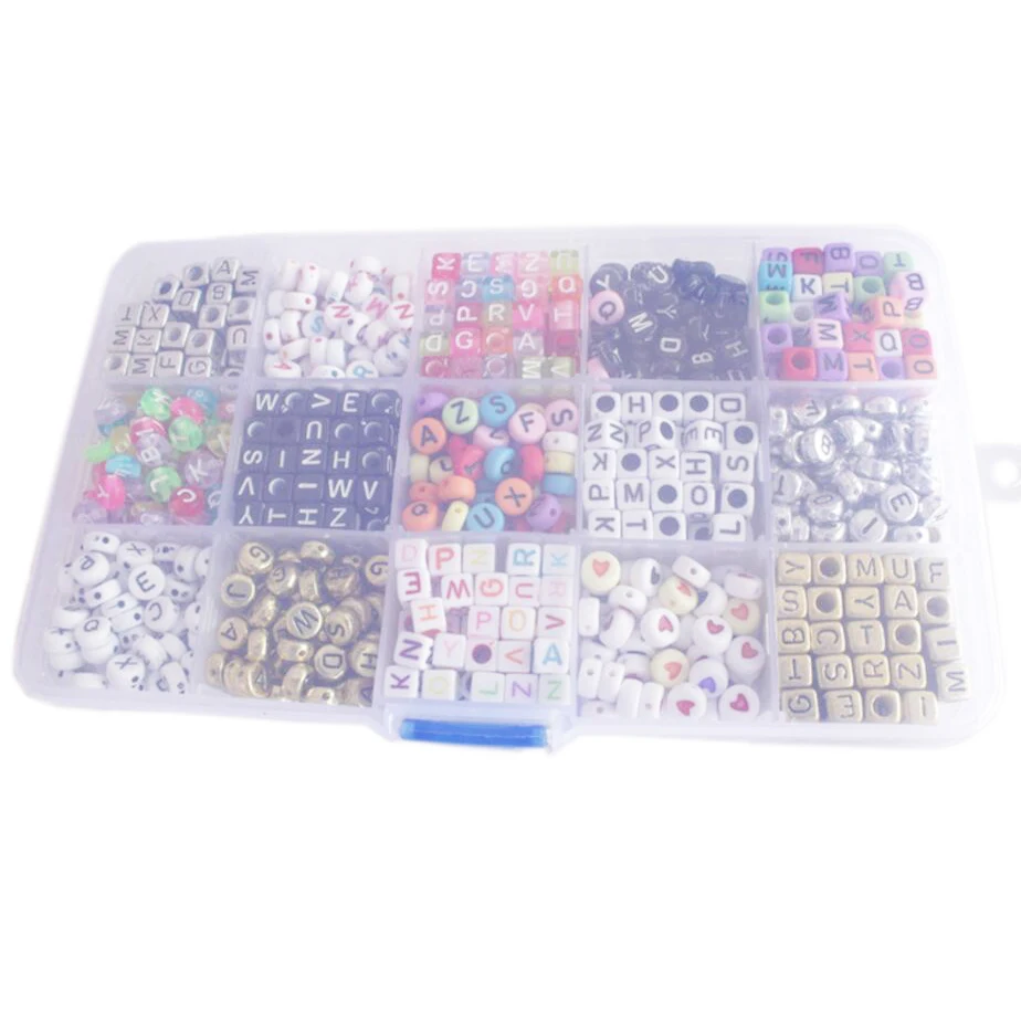 1100pcs Acrylic Letter Beads for Any Name on Pacifier Chain Clips 15 Shapes Alphabet Beads for Baby Education Toys DIY Bracelets