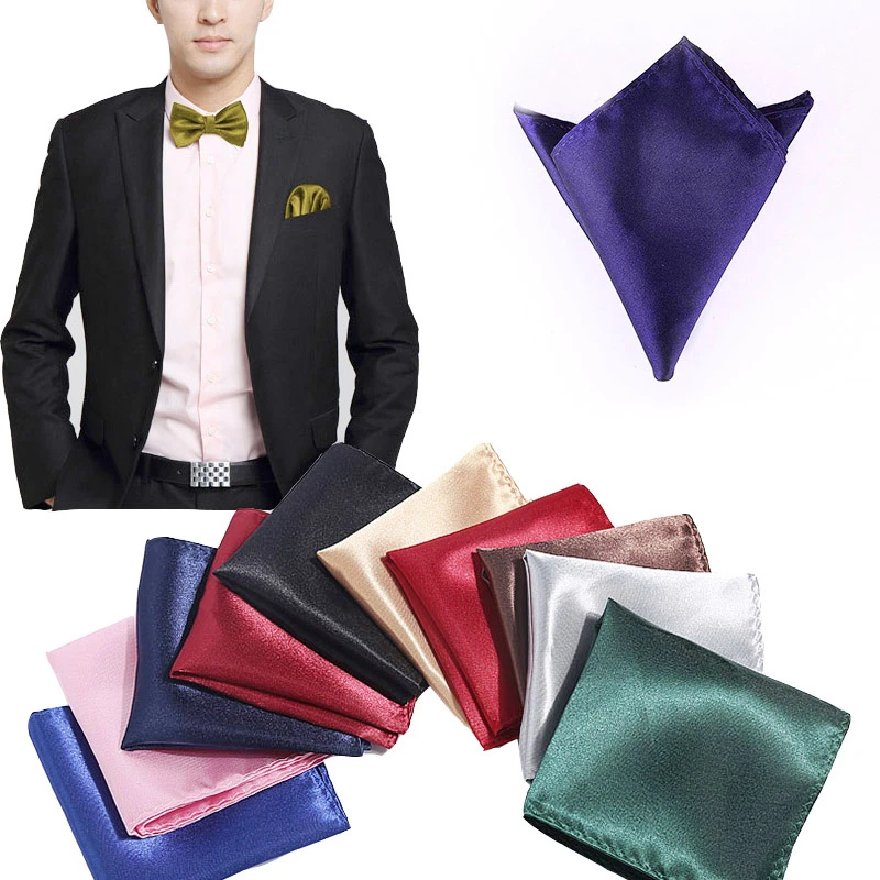 Satin Handkerchief For Men Candy Color Mens Suits Pocket Square