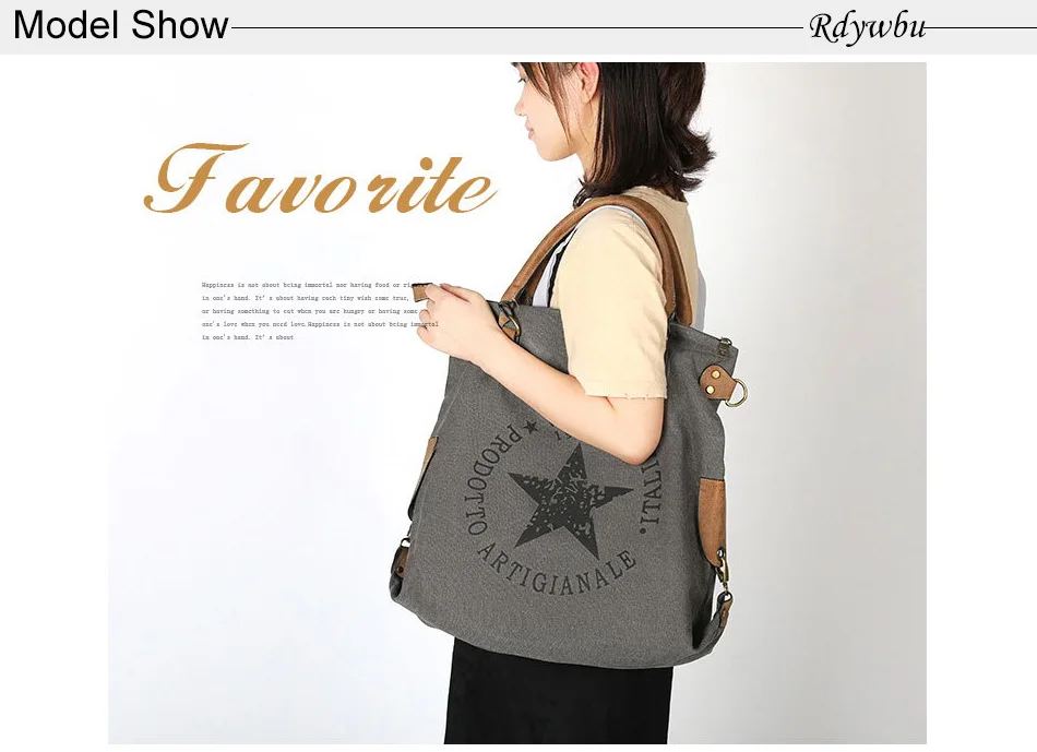 Rdywbu многофункциональная Большая Парусиновая Сумка с принтом звезды-высококачественная Женская винтажная дорожная сумка через плечо большая сумка B578