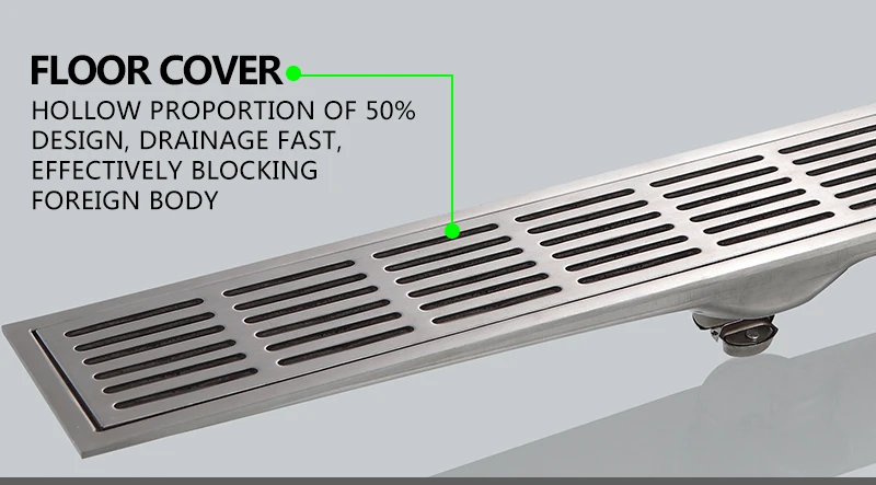 Drain Strainers 6010cm Floor Drain ZIPPER Stainless Steel 304 Linear Shower Drain Vertical Long Drain Bathroom Floor Drains (16)