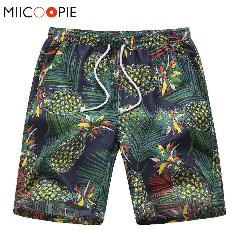 Мужские Короткие повседневные шорты Homme Drawstring с принтом ананаса мужские летние модные широкие брюки Cortos Hombre уличная 4XL