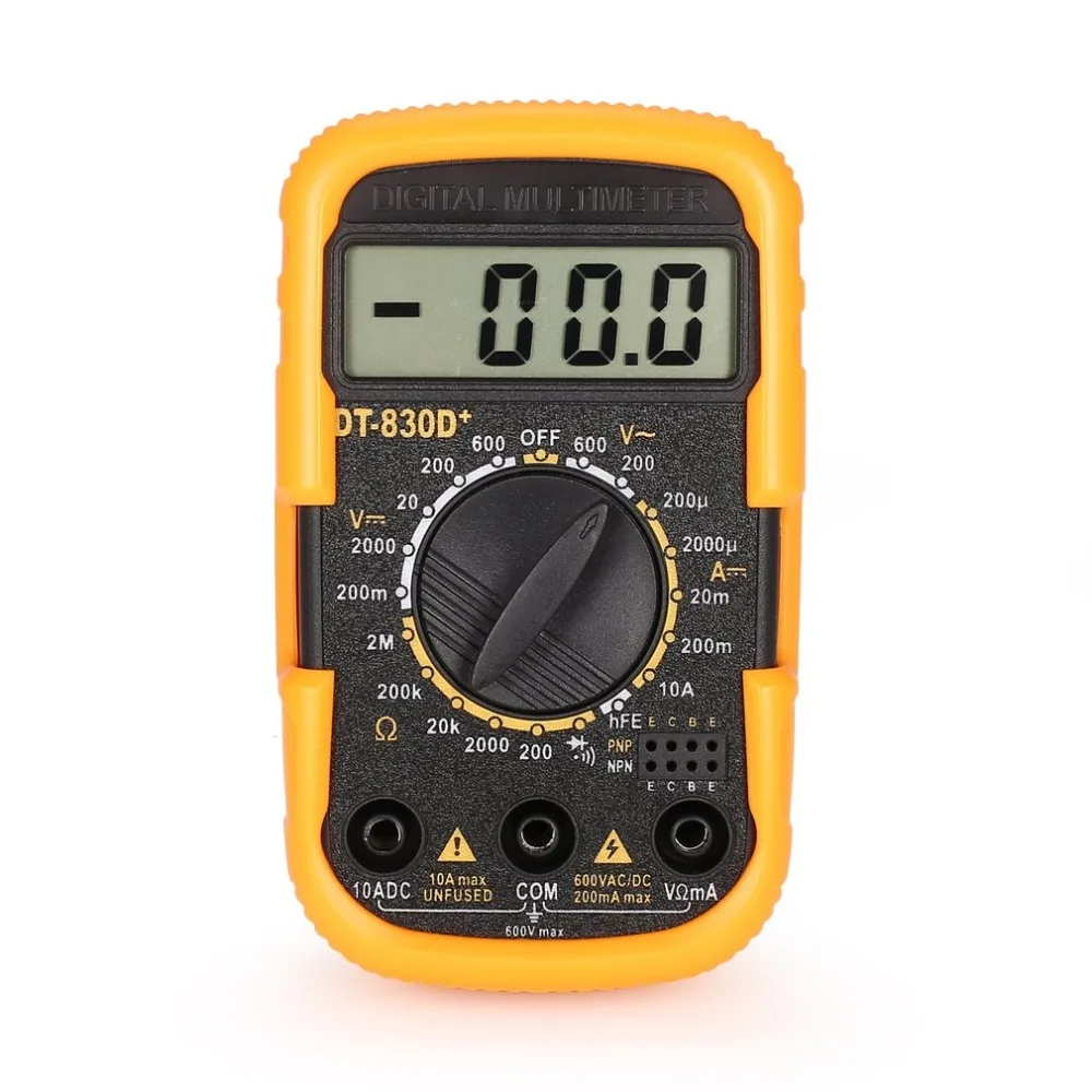 DT830D + мини карманный цифровой мультиметр 1999 отсчетов AC/DC Вольт Ампер Ом диод hFE