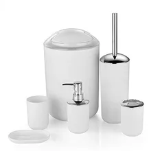 6 шт. Аксессуаров для ванной комнаты Набор средства для мойки бутылки для полоскания рта чашки мыла держатель зубной щетки мусорное ведро щетка для туалета товары для дома