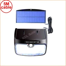 48 Светодиодный 900lm Солнечный внутренний свет PIR движения радар умный светодиодный супер яркий 5 Вт водонагреватель 5 м кабель уличная стена открытый свет для